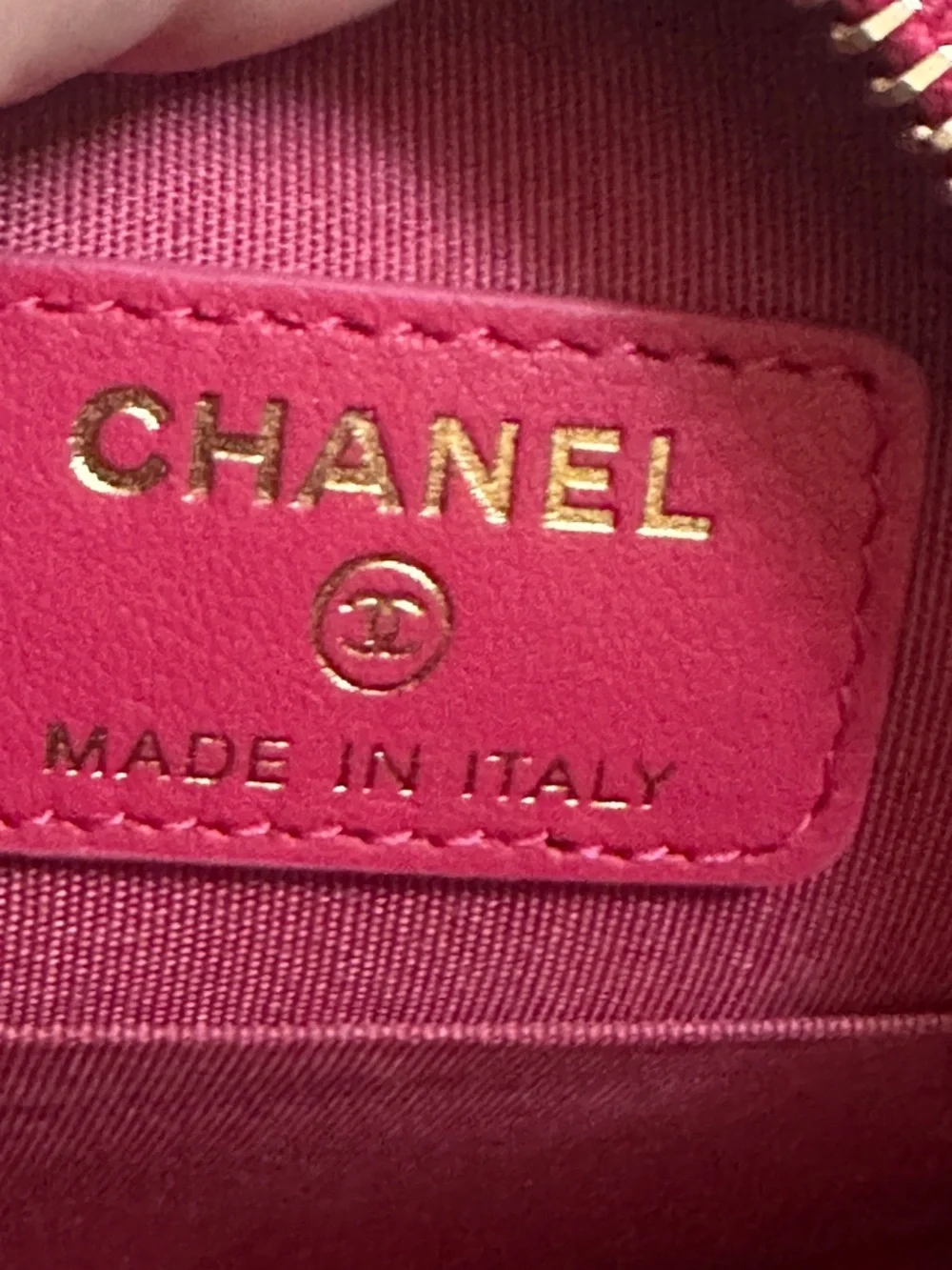 CHANEL Hot Pink Quilted Round Mini Crossbody with Gold Chain - Picture 10 of 16